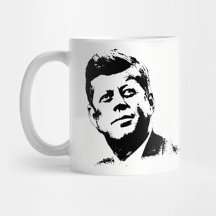 John F. Kennedy Portrait Pop Art Black White Mug